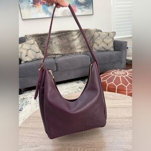 Portland Leather Goods "Almost Perfect" Medium Aspen Shoulder Bag in Plum